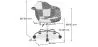 Chaise de bureau avec accoudoirs - Chaise de bureau à roulettes - tapissée en patchwork noir et blanc - Denisse - Weston image 7