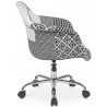 Chaise de bureau avec accoudoirs - Chaise de bureau à roulettes - tapissée en patchwork noir et blanc - Denisse - Weston image 7