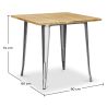 Table à manger carrée industrielle - Bois et métal - Stylix image 7
