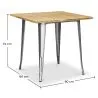 Table à manger carrée industrielle - Bois et métal - Stylix image 7