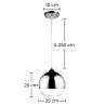 Lampe de plafond design en forme de boule - Lampe suspendue en métal chromé - Speculum image 7