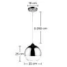Lampe de plafond design en forme de boule - Lampe suspendue en métal chromé - Speculum image 7