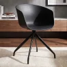 Chaise de bureau tapissée avec accoudoirs - Chaise de bureau design noire - Jodie - Joan image 7