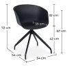 Chaise de bureau tapissée avec accoudoirs - Chaise de bureau design noire - Jodie - Joan image 7