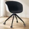 Chaise de bureau avec accoudoirs - Chaise de bureau à roulettes - Noir et blanc - Jodie image 7