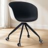 Chaise de bureau avec accoudoirs - Chaise de bureau à roulettes - Noir et blanc - Jodie image 7