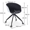 Chaise de bureau avec accoudoirs - Chaise de bureau à roulettes - Noir et blanc - Jodie image 7