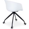 Chaise de bureau avec accoudoirs - Chaise de bureau à roulettes - Noir et blanc - Jodie image 7