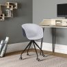 Chaise de bureau tapissée avec accoudoirs - Chaise de bureau à roulettes - Noir et blanc - Jodie image 7