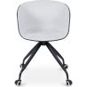 Chaise de bureau tapissée avec accoudoirs - Chaise de bureau à roulettes - Noir et blanc - Jodie image 7