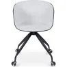 Chaise de bureau tapissée avec accoudoirs - Chaise de bureau à roulettes - Noir et blanc - Jodie image 7