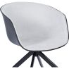 Chaise de bureau tapissée avec accoudoirs - Chaise de bureau à roulettes - Noir et blanc - Jodie image 7