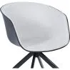 Chaise de bureau tapissée avec accoudoirs - Chaise de bureau à roulettes - Noir et blanc - Jodie image 7