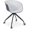 Chaise de bureau tapissée avec accoudoirs - Chaise de bureau à roulettes - Noir et blanc - Jodie image 7