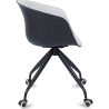 Chaise de bureau tapissée avec accoudoirs - Chaise de bureau à roulettes - Noir et blanc - Jodie image 7
