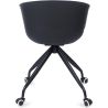 Chaise de bureau tapissée avec accoudoirs - Chaise de bureau à roulettes - Noir et blanc - Jodie image 7