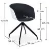 Chaise de bureau tapissée avec accoudoirs - Chaise de bureau noire et blanche - Jodie image 7
