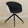 Chaise de bureau tapissée avec accoudoirs - Chaise de bureau noire et blanche - Jodie image 7