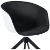 Chaise de bureau tapissée avec accoudoirs - Chaise de bureau noire et blanche - Jodie image 7