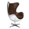 Fauteuil avec Accoudoirs - Style Aviateur - Cuir et Métal - Cocoon image 7