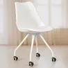 Chaise de bureau à roulettes - Chaise de bureau blanche - Canva image 7
