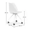 Chaise de bureau à roulettes - Chaise de bureau blanche - Canva image 7