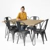 Pack Table à Manger - Design Industriel 150cm + Pack de 6 Chaises à Manger - Design Industriel - Hairpin Stylix image 7
