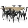 Pack Table à Manger - Design Industriel 150cm + Pack de 6 Chaises à Manger - Design Industriel - Hairpin Stylix image 7