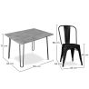 Table de salle à manger design 120cm + 4 chaises de salle à manger - Design industriel - Hairpin Stylix image 7