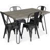 Table de salle à manger design 120cm + 4 chaises de salle à manger - Design industriel - Hairpin Stylix image 7