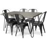 Pack Table à manger - Design industriel 150cm + Pack de 6 chaises à manger - Design industriel - Hairpin Stylix image 7
