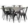 Pack Table à manger - Design industriel 150cm + Pack de 6 chaises à manger - Design industriel - Hairpin Stylix image 7