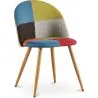 Chaise de salle à manger tapissée en patchwork - Style scandinave - Simona image 7