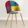 Chaise de salle à manger tapissée en patchwork - Style scandinave - Ray image 7