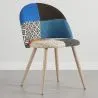 Chaise de salle à manger tapissée en patchwork - Style scandinave - Evelyne  image 7