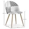 Chaise de salle à manger - tapissée en patchwork noir et blanc - Evelyne image 7