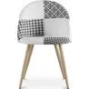 Chaise de salle à manger - tapissée en patchwork noir et blanc - Evelyne image 7