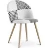Chaise de salle à manger - tapissée en patchwork noir et blanc - Evelyne image 7
