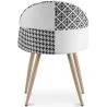 Chaise de salle à manger - tapissée en patchwork noir et blanc - Evelyne image 7