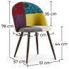 Chaise de salle à manger tapissée en patchwork - Style scandinave - Ray image 7