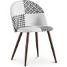 Chaise de salle à manger - Tapissée en Patchwork noir et blanc - Evelyne image 7