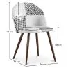Chaise de salle à manger - Tapissée en Patchwork noir et blanc - Evelyne image 7