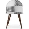 Chaise de salle à manger - Tapissée en Patchwork noir et blanc - Evelyne image 7