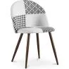 Chaise de salle à manger - Tapissée en Patchwork noir et blanc - Evelyne image 7