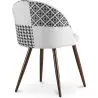 Chaise de salle à manger - Tapissée en Patchwork noir et blanc - Evelyne image 7