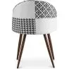 Chaise de salle à manger - Tapissée en Patchwork noir et blanc - Evelyne image 7