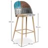 Tabouret Rembourré en Patchwork - Style Scandinave - Evelyne  image 7