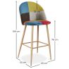 Tabouret Rembourré en Patchwork - Style Scandinave - Evelyne image 7