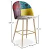 Tabouret Rembourré en Patchwork - Style Scandinave - Evelyne image 7