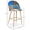 Tabouret Rembourré en Patchwork - Style Scandinave - Evelyne image 7